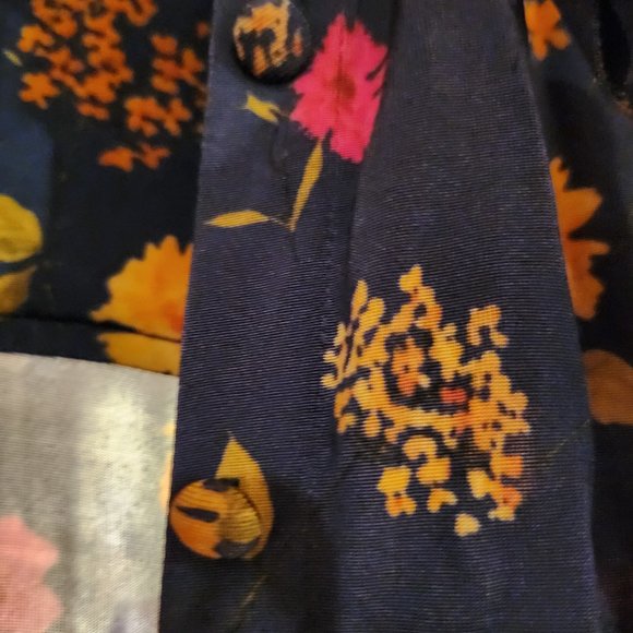 Vetements jersey runway dress in size small. Navy with multi color floral print - Picture 2 of 14